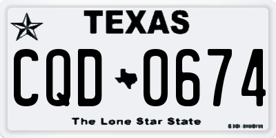 TX license plate CQD0674