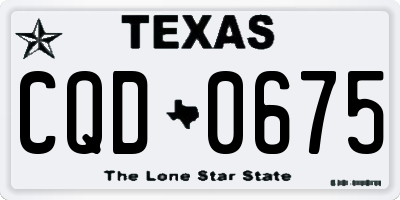 TX license plate CQD0675
