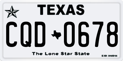 TX license plate CQD0678