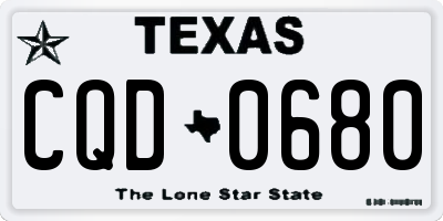 TX license plate CQD0680