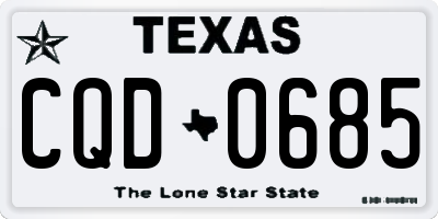 TX license plate CQD0685