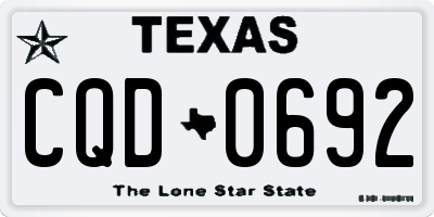 TX license plate CQD0692