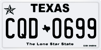 TX license plate CQD0699