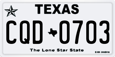 TX license plate CQD0703