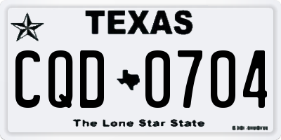 TX license plate CQD0704