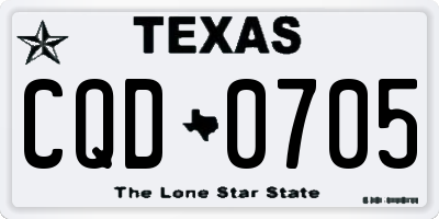 TX license plate CQD0705