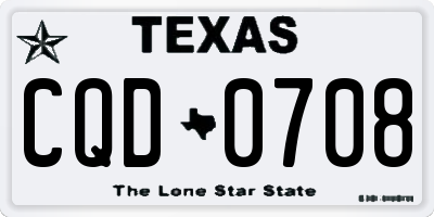 TX license plate CQD0708