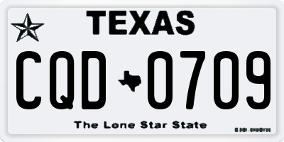 TX license plate CQD0709
