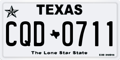 TX license plate CQD0711
