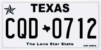 TX license plate CQD0712