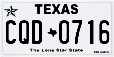 TX license plate CQD0716