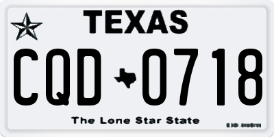 TX license plate CQD0718
