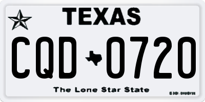 TX license plate CQD0720