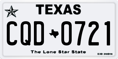 TX license plate CQD0721