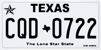 TX license plate CQD0722
