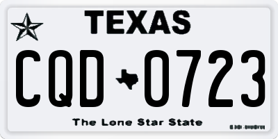 TX license plate CQD0723