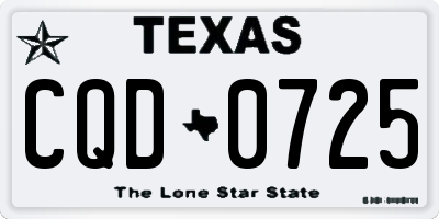 TX license plate CQD0725