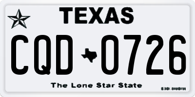 TX license plate CQD0726