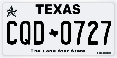 TX license plate CQD0727