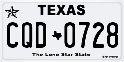 TX license plate CQD0728