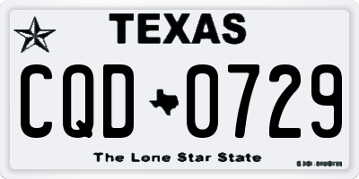 TX license plate CQD0729