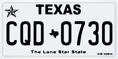 TX license plate CQD0730