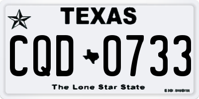 TX license plate CQD0733