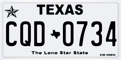 TX license plate CQD0734