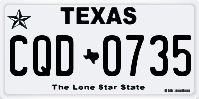 TX license plate CQD0735