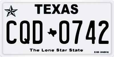 TX license plate CQD0742