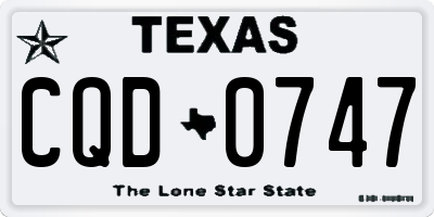 TX license plate CQD0747
