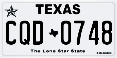TX license plate CQD0748