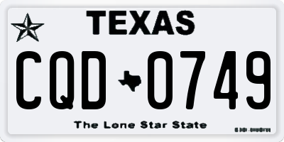 TX license plate CQD0749