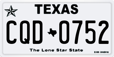 TX license plate CQD0752