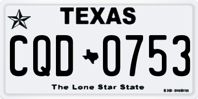 TX license plate CQD0753