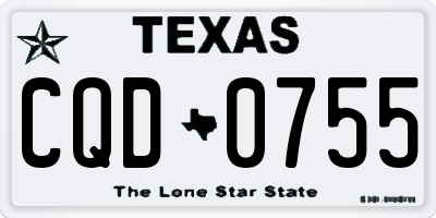 TX license plate CQD0755
