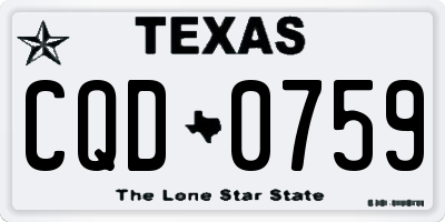 TX license plate CQD0759