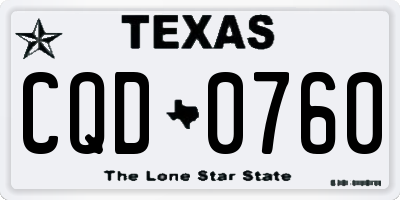 TX license plate CQD0760
