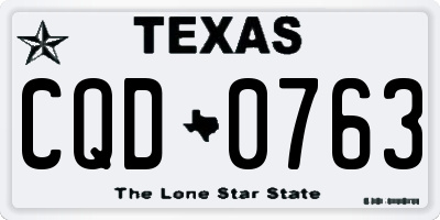 TX license plate CQD0763