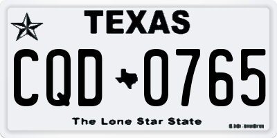 TX license plate CQD0765