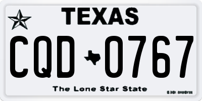 TX license plate CQD0767