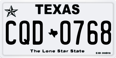 TX license plate CQD0768