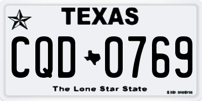TX license plate CQD0769