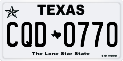 TX license plate CQD0770
