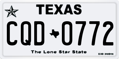 TX license plate CQD0772