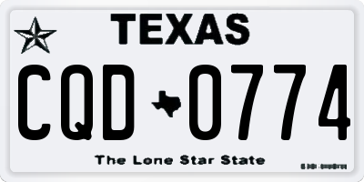 TX license plate CQD0774