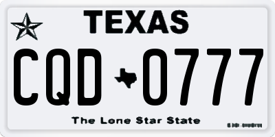 TX license plate CQD0777