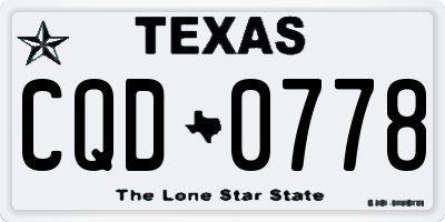 TX license plate CQD0778