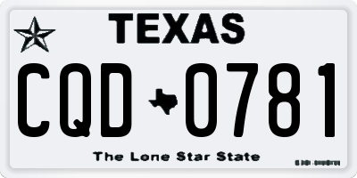 TX license plate CQD0781