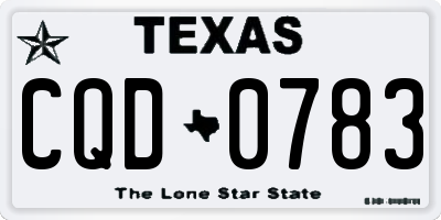 TX license plate CQD0783
